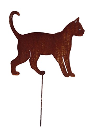 Crispe home & garden Gartenstecker Edelrost - laufende Katze groß - Höhe 29 cm