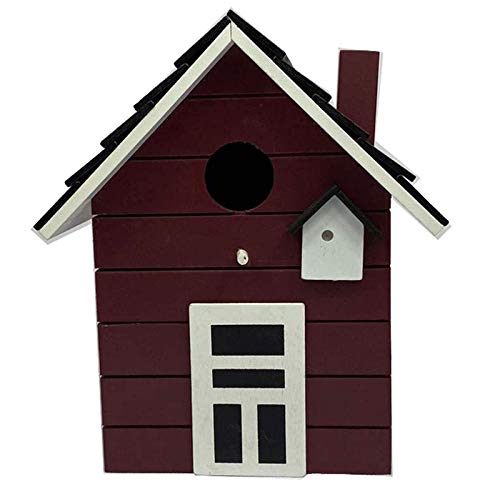 CasaJame Holz Vogelhaus für Balkon und Garten, Nistkasten, Bordeaux, Haus für Vögel, Vogelhäuschen, 20 x 17 x 12cm