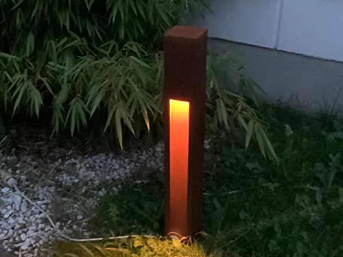 Edelrost Garten Rostsäulen Licht Säuler aus Metall im Rost Design Gartendeko H75cm B10cm 032125