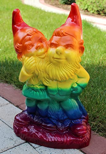 Gartenzwerg Gartenfigur Deko Zwerg Schwules Pärchen Homosexuell Paar Regenbogen Pride LGBTQ+ H 39 cm