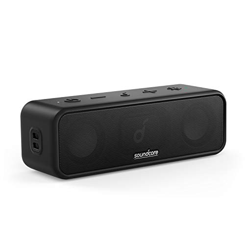 Soundcore 3 Bluetooth Lautsprecher, Stereo-Sound, Audiotreiber mit Titan-Membran, PartyCast, BassUp, 24 Stunden Akku, IPX7 Wasserschutz, individueller EQ, für Zuhause, Draußen, Garten
