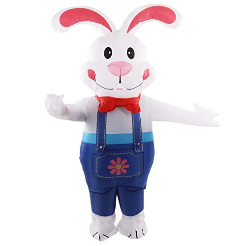 Aufblasbares Kaninchen Kostüm, wiederverwendbare Osterhase 190T Polyester Tuch wasserdicht leicht für Halloween
