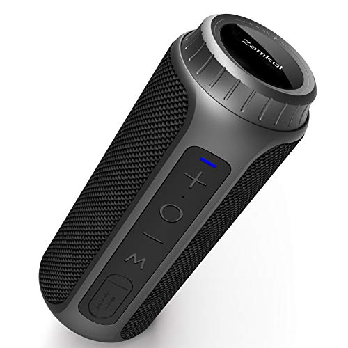 Zamkol Bluetooth Lautsprecher 5.0 30W Wireless Bluetooth Speakers 360° Bass Sound 15-20 Stunden Spielzeit Tragbarer Lautsprecher mit IPX6 Wasserdicht und Mikrofon (Schwarz)