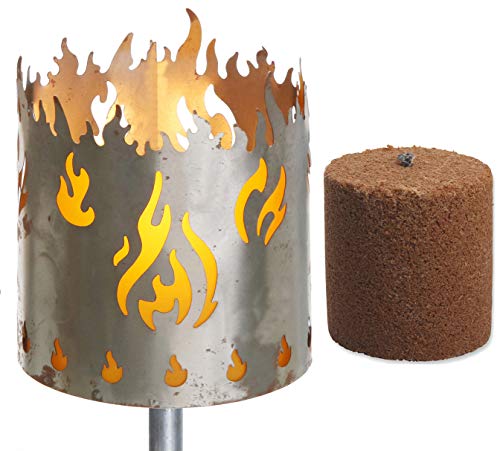 Novaliv Gartenfackel Feuer Feuerschale Metall mit Stiel und Brennmittel