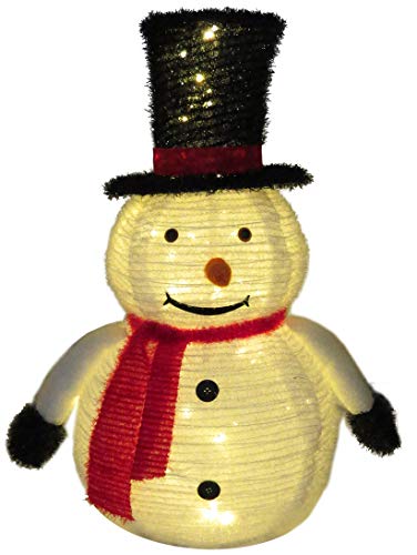 Lichterfigur außen Weihnachten – Weihnachtsbeleuchtung – Beleuchtete Figur Schneemann – Spart Energie Dank LED – Warmweiß – 75 cm hoch – Für Zauberhafte Weihnachten