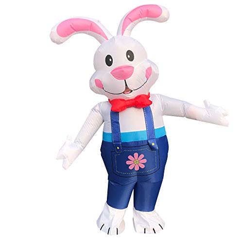 JASHKE Osterhasen Kostüm Erwachsene Aufblasbares Hasenkostüm Herren Damen Kaninchen Kostüm Aufblasbar für Erwachsene