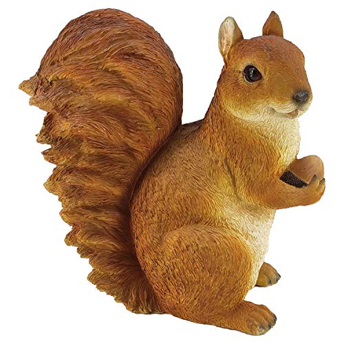 G&H Decor SQU001 – realistische 27,9 cm Eichhörnchen-Figur aus Polyresin – handbemalte Figur – aufwendige Details geeignet für den Innen- und Außenbereich – frost- und lichtbeständig