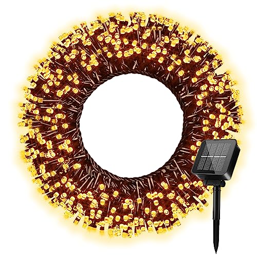 Yogle Solar Lichterkette Aussen Weihnachtsbaum, 24M 240 LED Solar Lichterkette Außen mit Timer und 8 Modi, IP65 Wasserdicht Solarlichterkette Weihnachtsbeleuchtung für Garten Weihnachten Deko