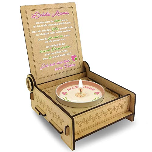 Candle IN THE BOX, beste Mama Valentinstagsgeschenk, Kerze und Botschaft für Mama, persönliche Geschenkidee, Geburtstagsgeschenk Mutter, Danke Geschenk, Teelicht Mama