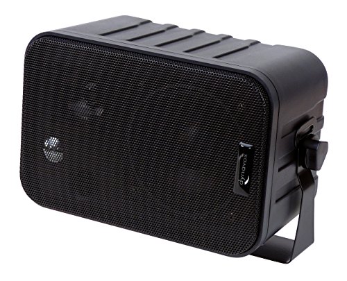 Dynavox 3-Wege Mini-Box mit Halterung für Wandmontage, Paar, Kleiner Surround-Lautsprecher für Heimkino, schwarz