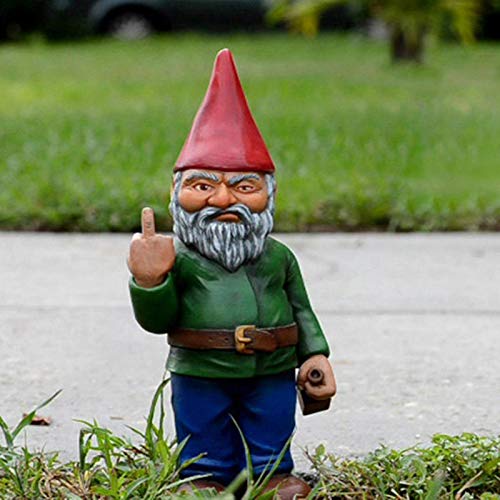 Runsmooth 15 cm Gartenzwerg-Statue, OrnamentThe Go Away Gnomes, lustige Garten-Rasen-Ornamente, Innen- oder Außendekoration