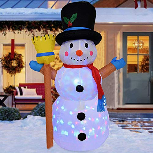 panthem Aufblasbare Weihnachten Schneemann 120cm mit Drehen LED Beleuchtet und Gebläse, Weihnachtsbeleuchtung Weihnachtsdeko Garten Hof Wohnzimmer Balkon Außen Deko Geschenk