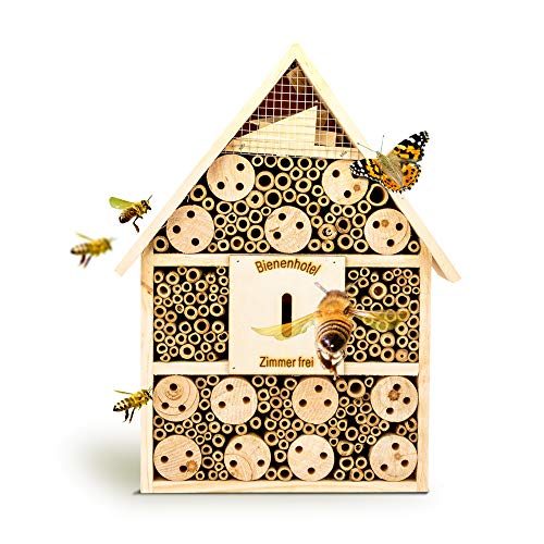 bambuswald© Insektenhotel 28,5 x 9 x 39 cm | Bienenhotel Unterschlupf für Insekten - Insektenhaus Naturmaterialien. Gelebter Natur- & Artenschutz für Zuhause -Nistkasten Haus Nützlingshotel Schutz