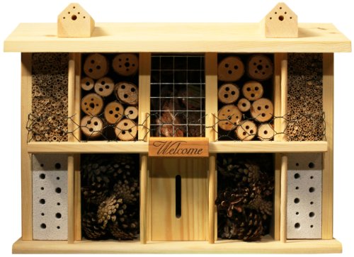 Insektenhotel Bausatz Landsitz Superior mit 10 Zimmern für Wildbienen, 47 x 12,5 x 34 cm, Kiefer, 22640e