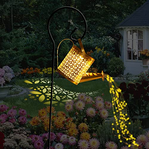 AcaJoe LED-Gießkanne mit Lichtern Solarlaterne für den Außenbereich Garten wasserdicht zum Aufhängen Fee Dusche Retro-Kunst Lichter dekorativ für Rasen Hof Landschaft Feiertage Weihnachtsdekoration