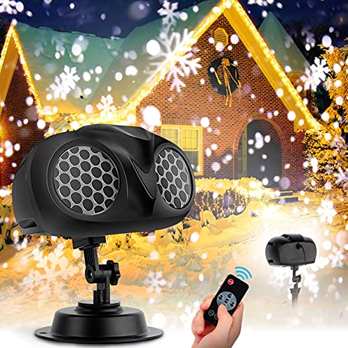 LED Weihnachten Projektorlampe, NACATIN LED Schneeflocken Projektor Wasserdicht IP65 mit Fernbedienung Für Outdoor/Indoor/Party/Weihnachten/Abendparty/Garten/Bar/Hochzeit (Schneeflocke)