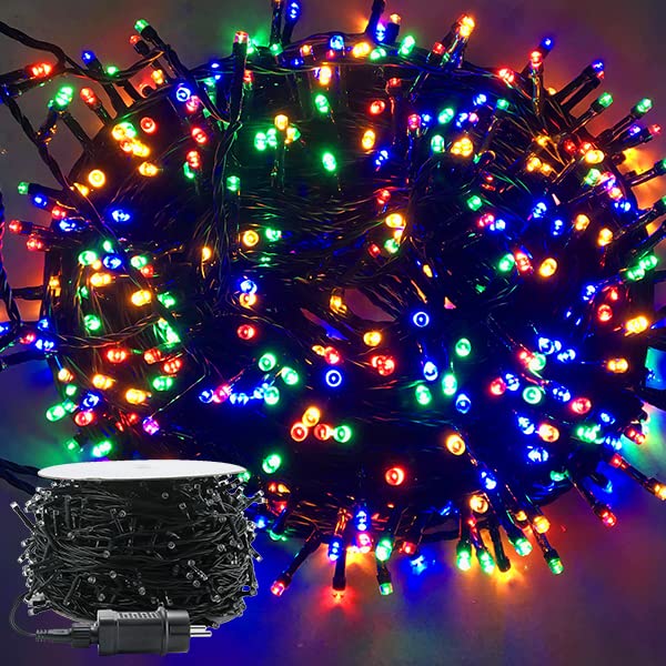 YUENFONG Lichterkette Außenlichterkette 80m 800 LED Bunt 8 Leuchtmodi mit Stecker, Außen Innen Dekoration IP44 Wasserdicht für Weihnachten, Hochzeit, Bankett(Bunt)