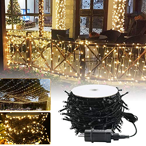 UISEBRT 80m 800 LED Lichterkette Außen Innen Dekoration für Weihnachten, Ostern, Halloween, Hochzeit, Party, mit 8 Leuchtmodi, Wasserdicht IP44 (80m 800LED, Warmweiß)