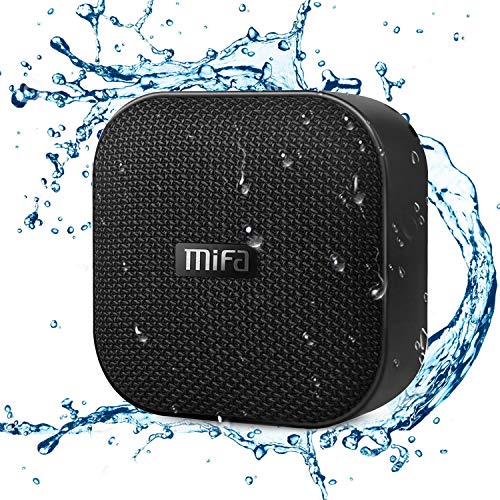 MIFA A1 Mini Lautsprecher Bluetooth, Technologie True Wireless Stereo, 15 Stunden Spielzeit, IP56 Wasserfester und Staubdichter Wireless Speaker mit 3,5mm Audio-Eingang, Schwarz